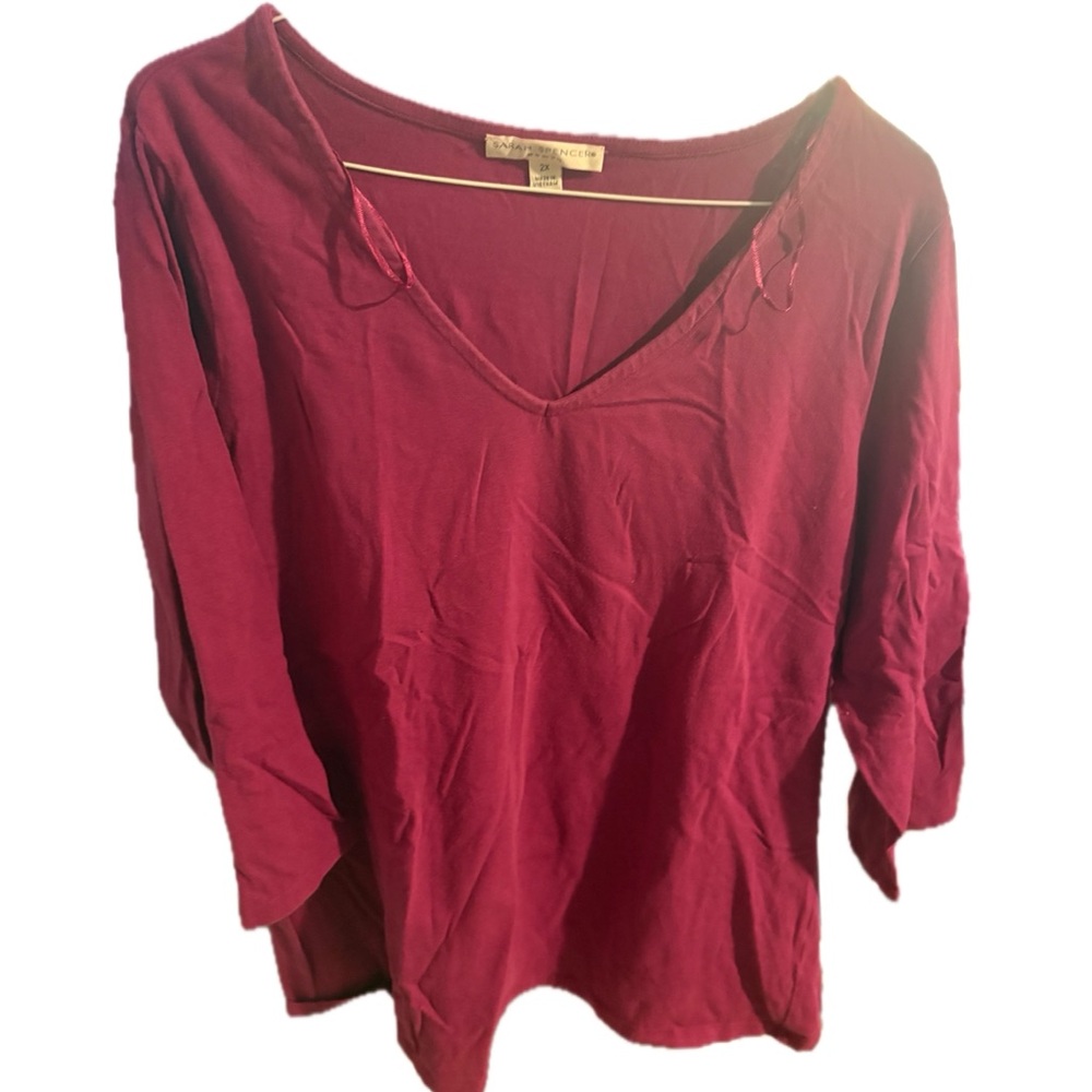 Sarah Spencer Pink V-Neck Blouse
